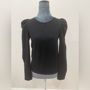 Black Puff Sleeve Top